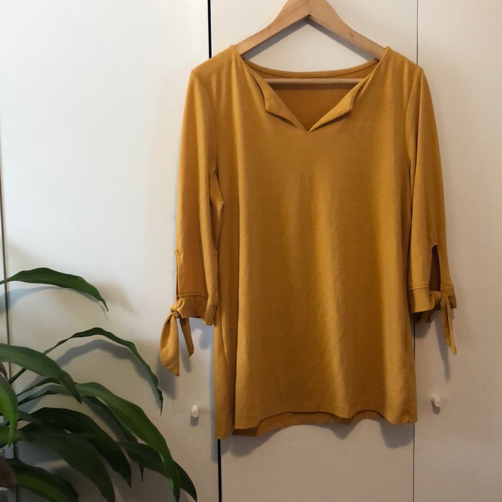 Yellow Modal/Spandex 3/4 sleeve